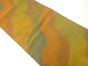 萬葉製　霞模様織出し全通袋帯